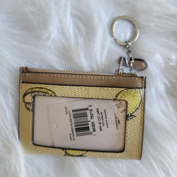 NWT Coach Mini Skinny Id Case With Lemon Print Garden Glade Multi CAR18 - Picture 2 of 4